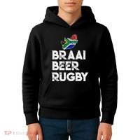 South African Braai Beer Rugby Flag Patriotic Kids Hoodie thumb 4