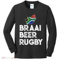 South African Braai Beer Rugby Flag Patriotic Kids Long Sleeve Shirt thumb 0