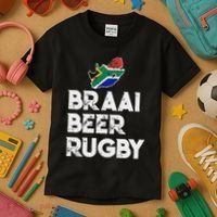 South African Braai Beer Rugby Flag Patriotic Kids T-Shirt thumb 3
