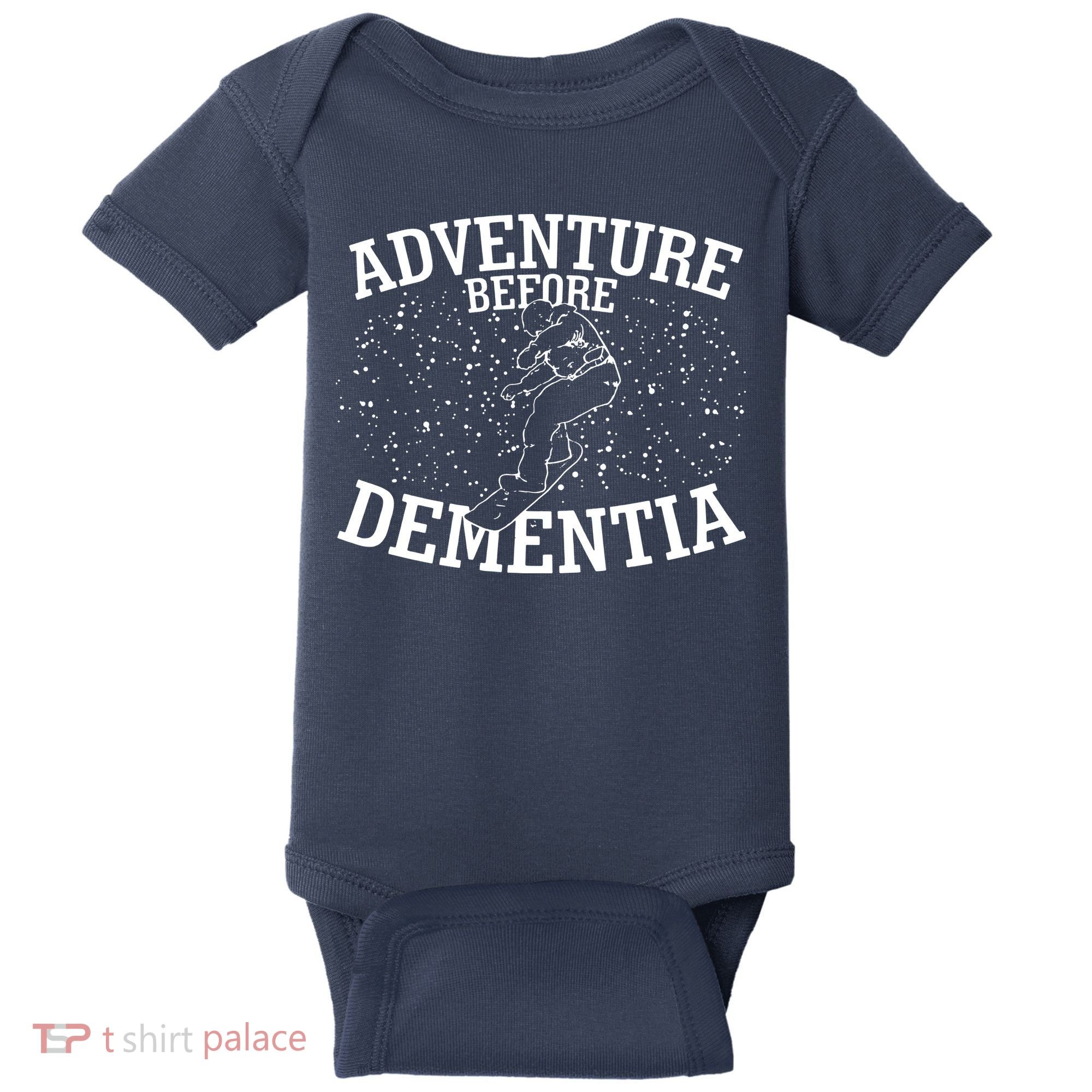Snowboard Adventure Before Dementia Baby Bodysuit