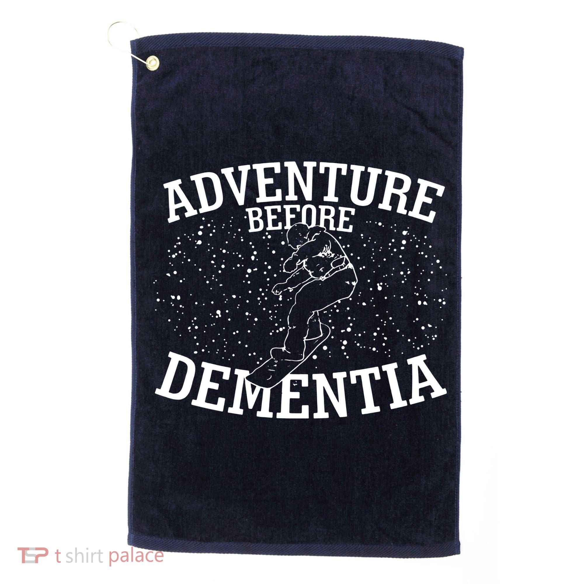 Snowboard Adventure Before Dementia Golf Towel