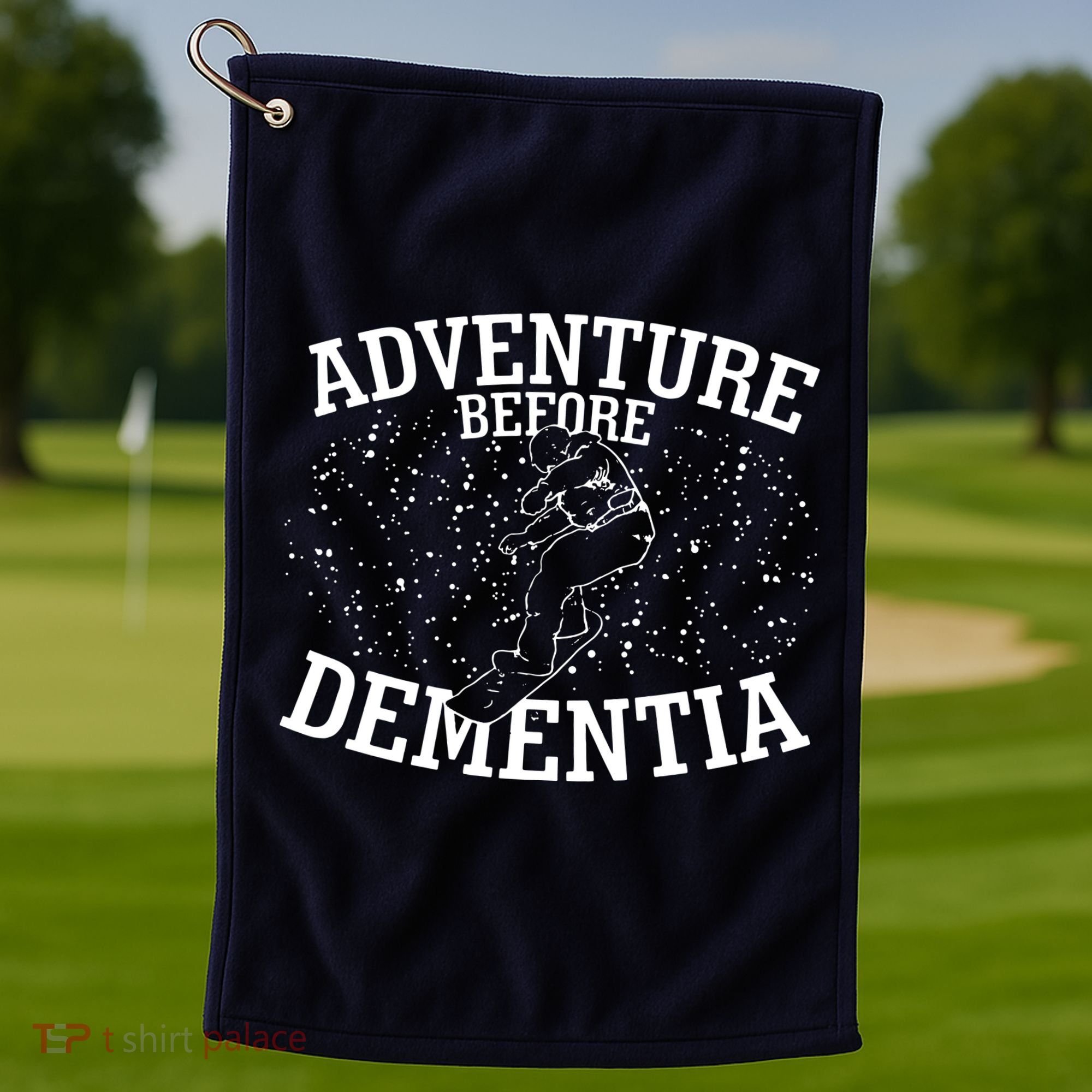 Snowboard Adventure Before Dementia Golf Towel