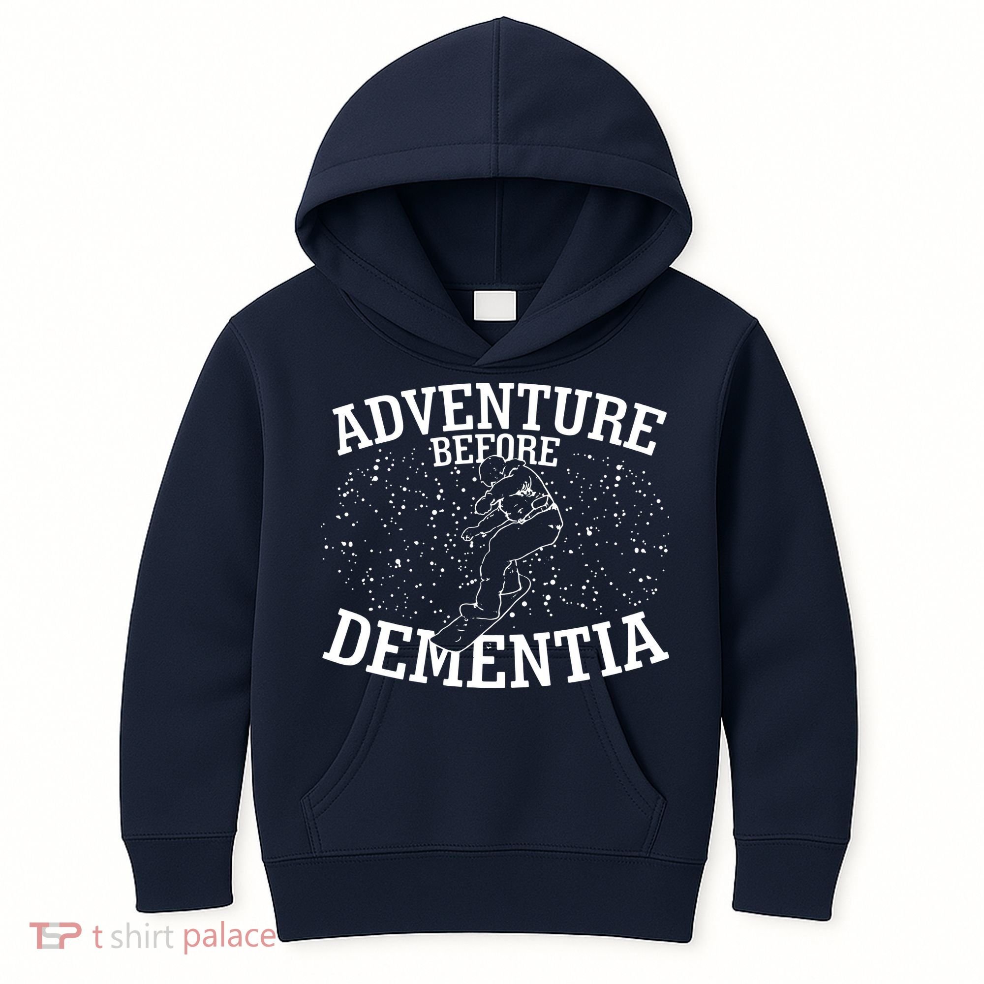 Snowboard Adventure Before Dementia Kids Hoodie