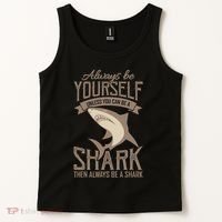 Shark Always Be Ayourself Be A Shark Diver Tank Top thumb 2