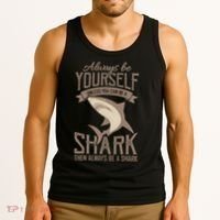 Shark Always Be Ayourself Be A Shark Diver Tank Top thumb 3