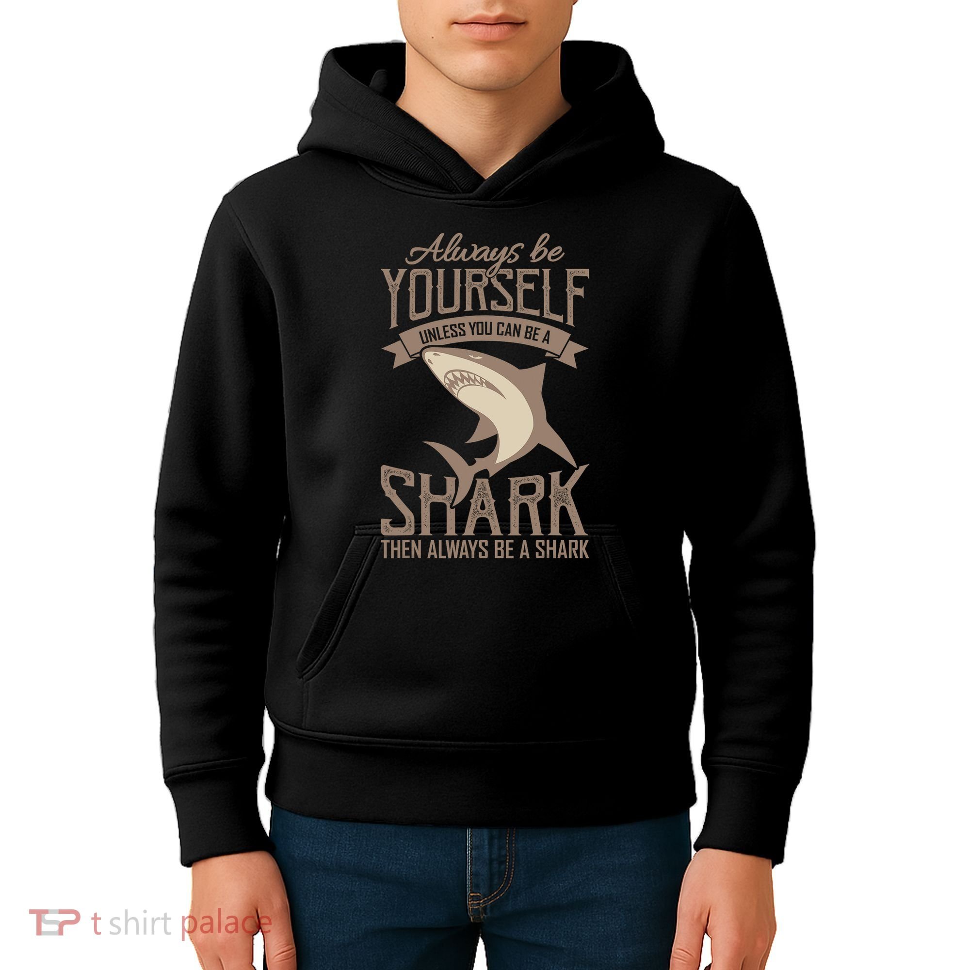 Shark Always Be Ayourself Be A Shark Diver Kids Hoodie