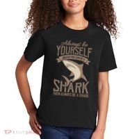 Shark Always Be Ayourself Be A Shark Diver Kids T-Shirt thumb 2