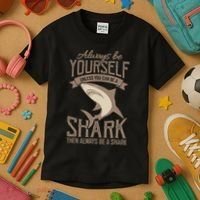 Shark Always Be Ayourself Be A Shark Diver Kids T-Shirt thumb 3