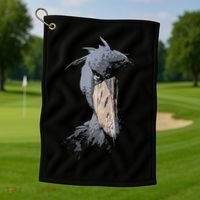 Shoebill African Bird Aztec Mayan Bird Lover Cool Distressed Golf Towel thumb 1