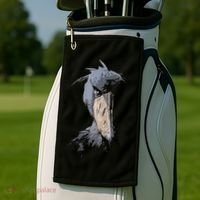 Shoebill African Bird Aztec Mayan Bird Lover Cool Distressed Golf Towel thumb 2