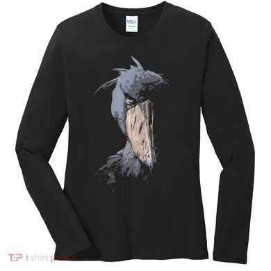 Shoebill African Bird Aztec Mayan Bird Lover Cool Distressed Women's Long Sleeve Shirt