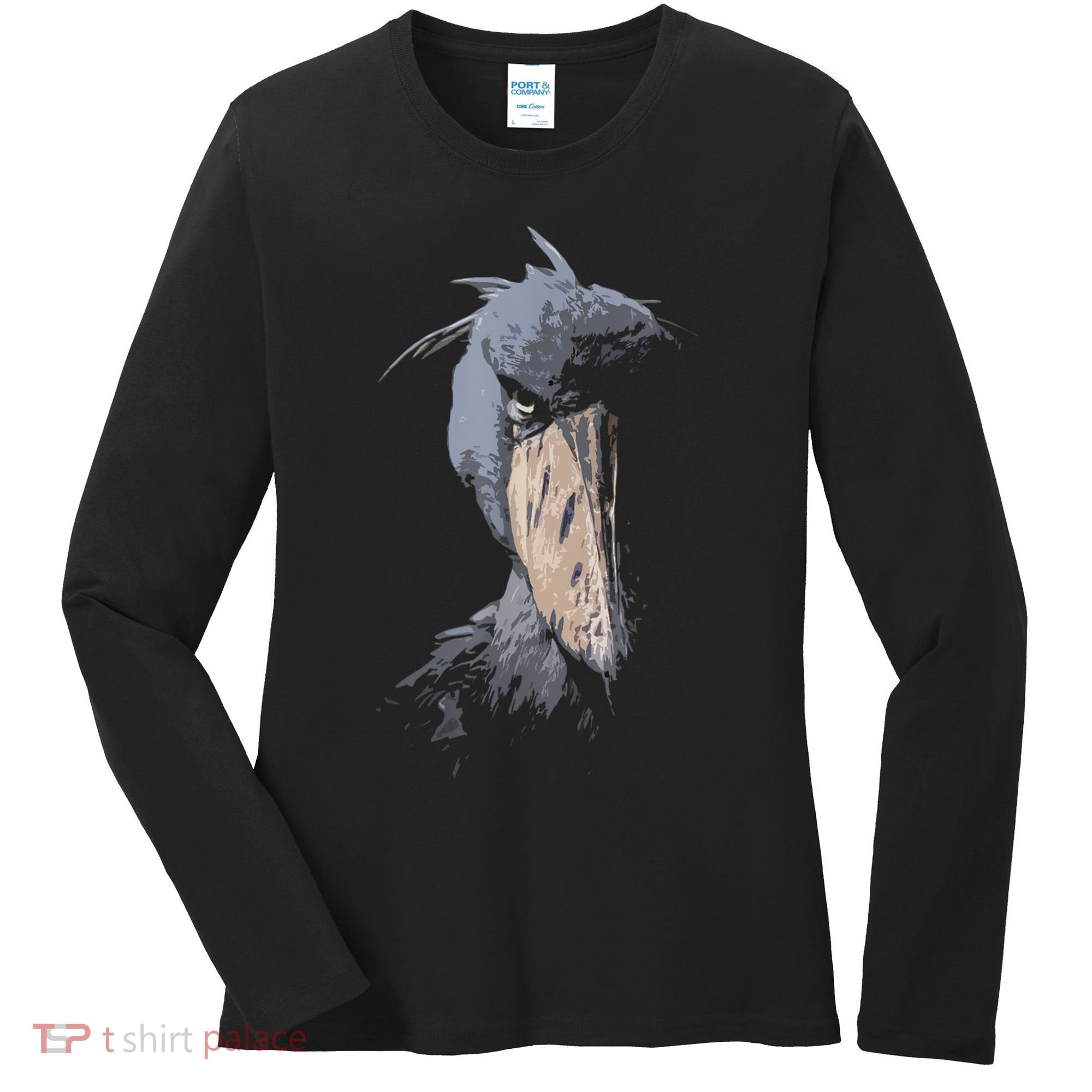 Shoebill African Bird Aztec Mayan Bird Lover Cool Distressed Women's Long Sleeve Shirt