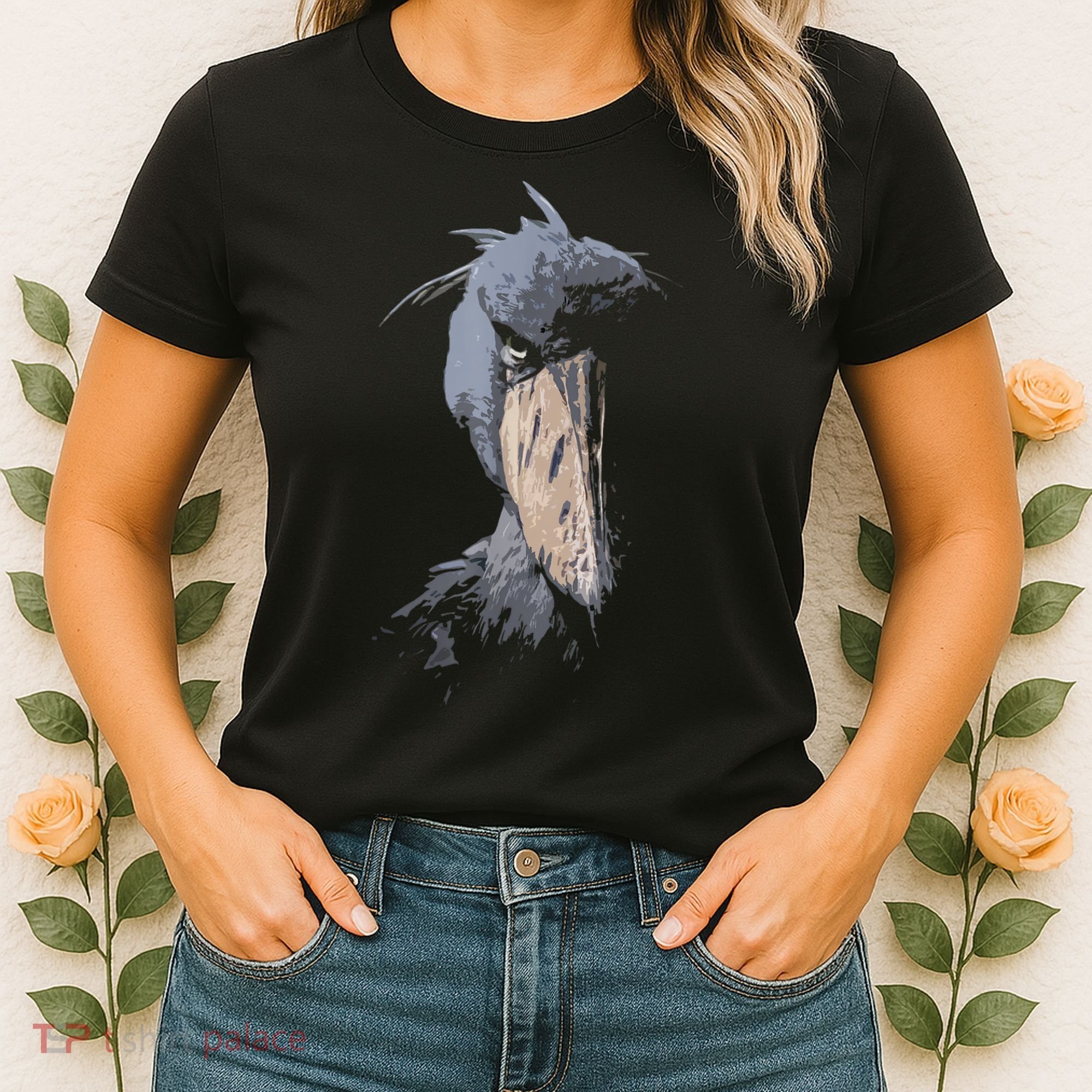 Shoebill African Bird Aztec Mayan Bird Lover Cool Distressed Women's T-Shirt