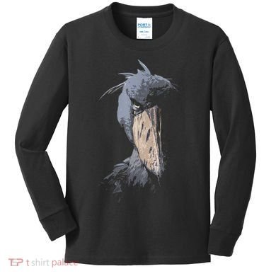 Shoebill African Bird Aztec Mayan Bird Lover Cool Distressed Kids Long Sleeve Shirt