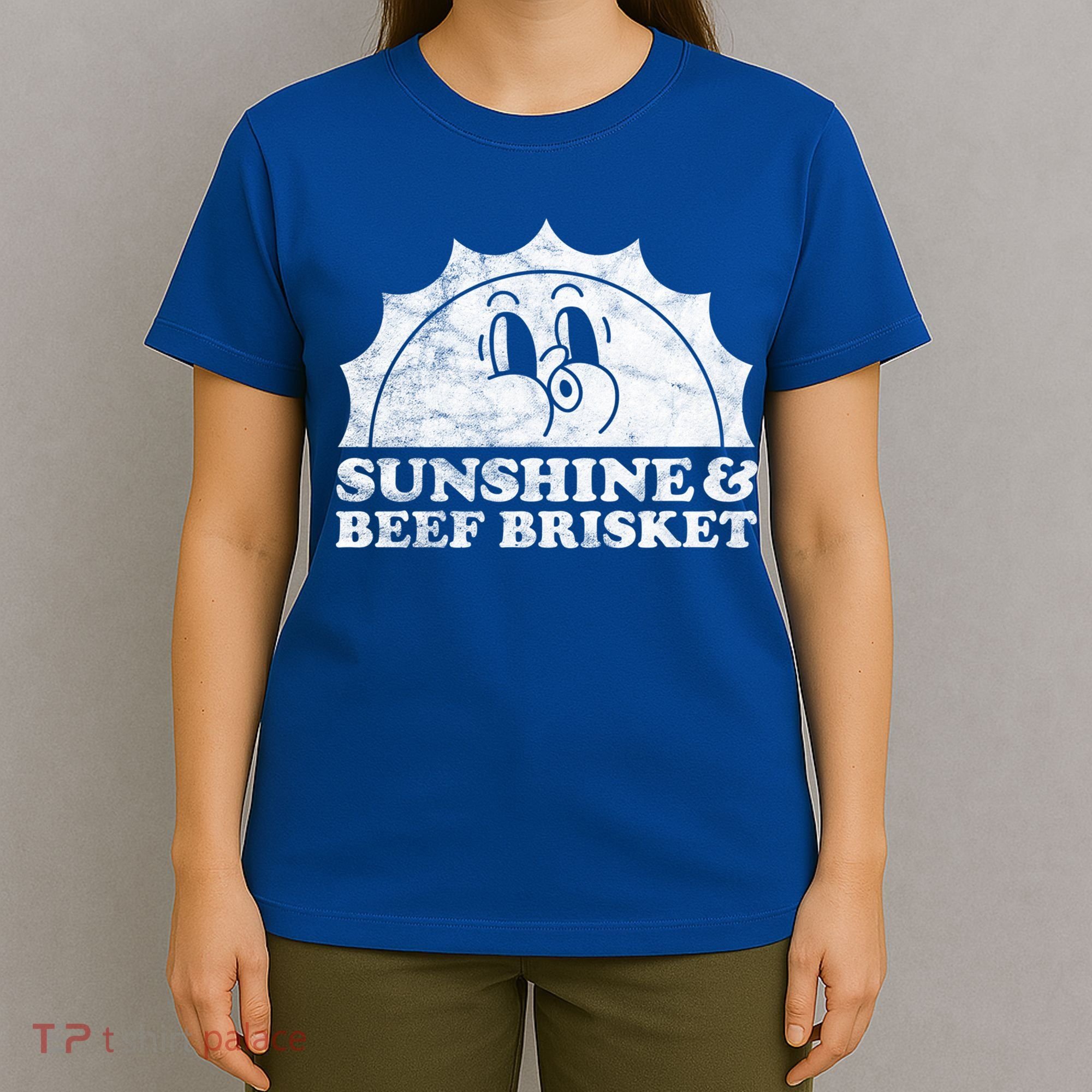 Sunshine And Beef Brisket Retro Vintage Sun Cool Gift T-Shirt