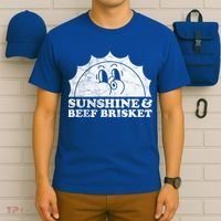 Sunshine And Beef Brisket Retro Vintage Sun Cool Gift T-Shirt thumb 6