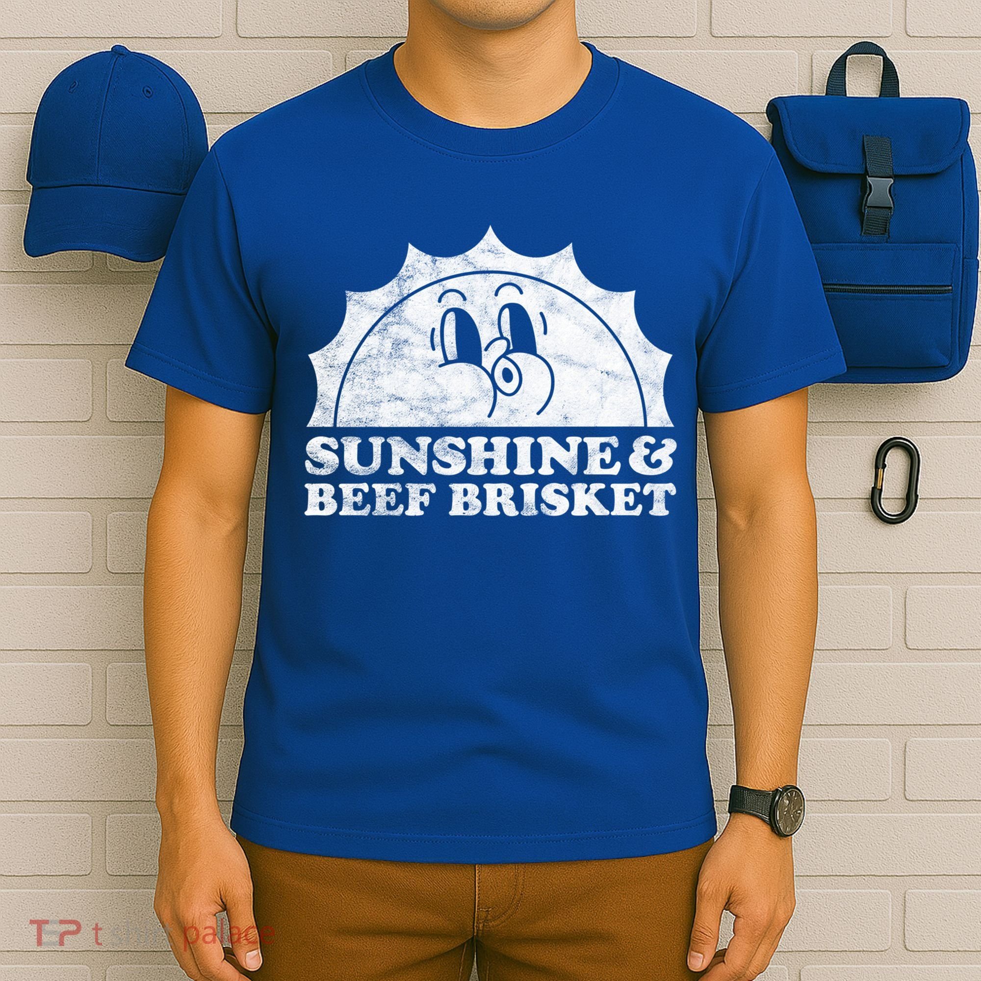 Sunshine And Beef Brisket Retro Vintage Sun Cool Gift T-Shirt