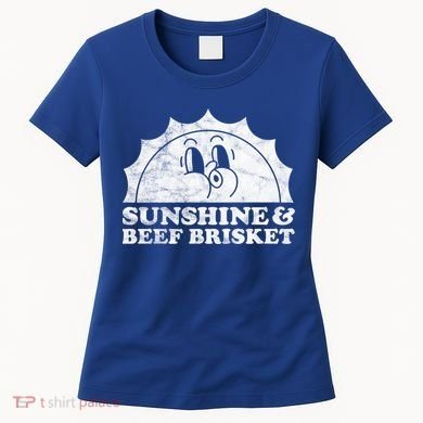 Sunshine And Beef Brisket Retro Vintage Sun Cool Gift Women's T-Shirt