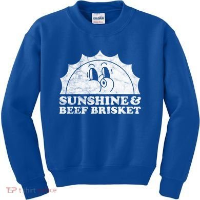 Sunshine And Beef Brisket Retro Vintage Sun Cool Gift Kids Sweatshirt