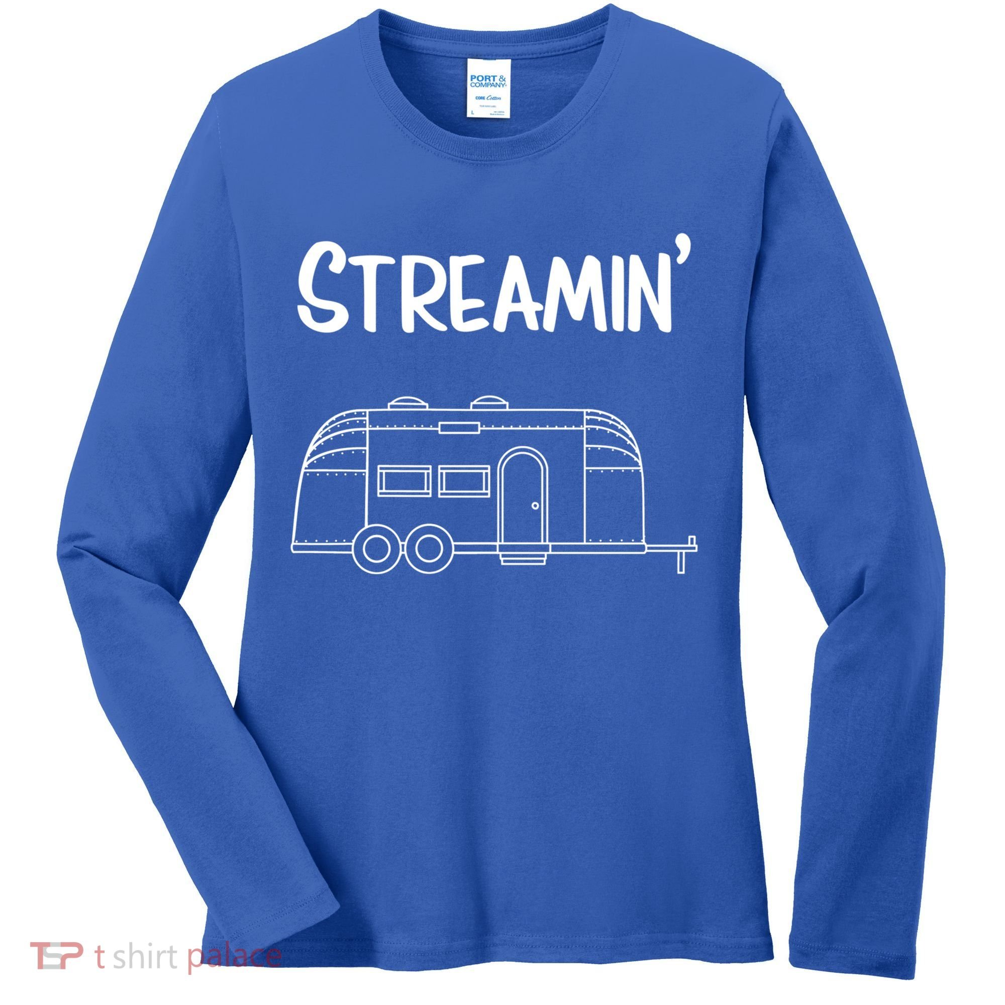 Streamin' Airstream Camping Gift Women's Long Sleeve Shirt