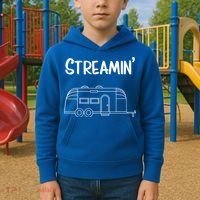 Streamin' Airstream Camping Gift Kids Hoodie thumb 2