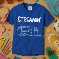 Streamin' Airstream Camping Gift Kids T-Shirt thumb 3