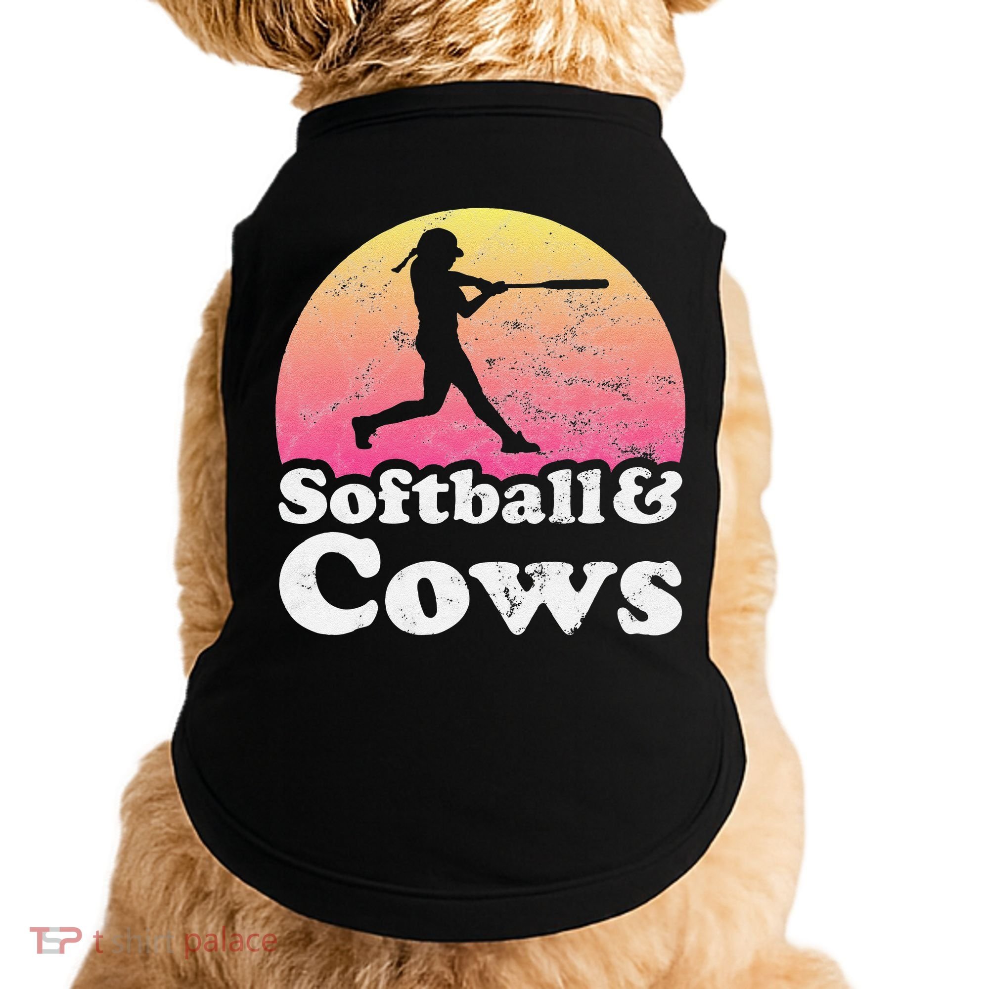Softball and Cows  or Girls Cow Doggie Tank