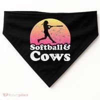Softball and Cows  or Girls Cow USA-Made Doggie Bandana thumb 0