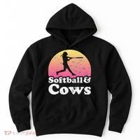 Softball and Cows  or Girls Cow Hoodie thumb 0