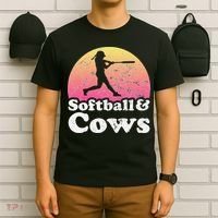 Softball and Cows  or Girls Cow T-Shirt thumb 6
