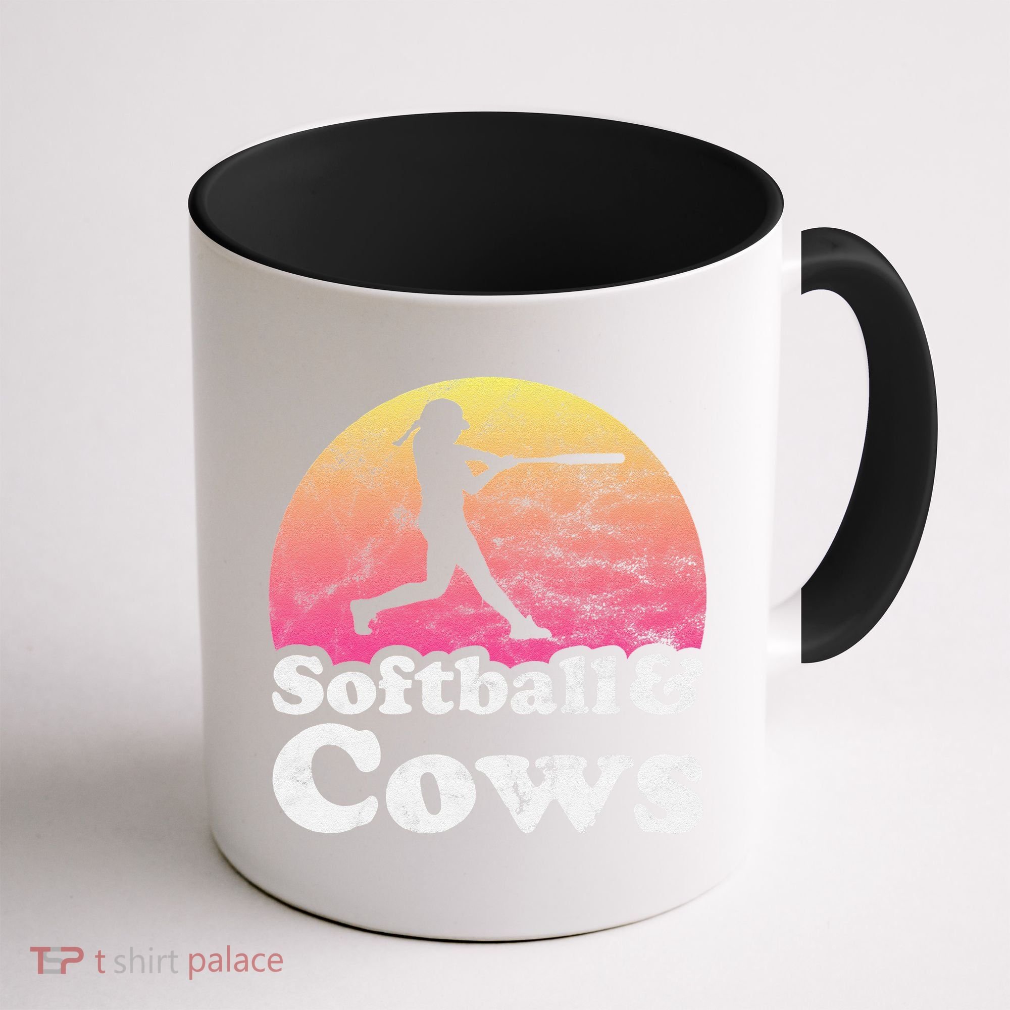 Softball and Cows  or Girls Cow Coffee Mug