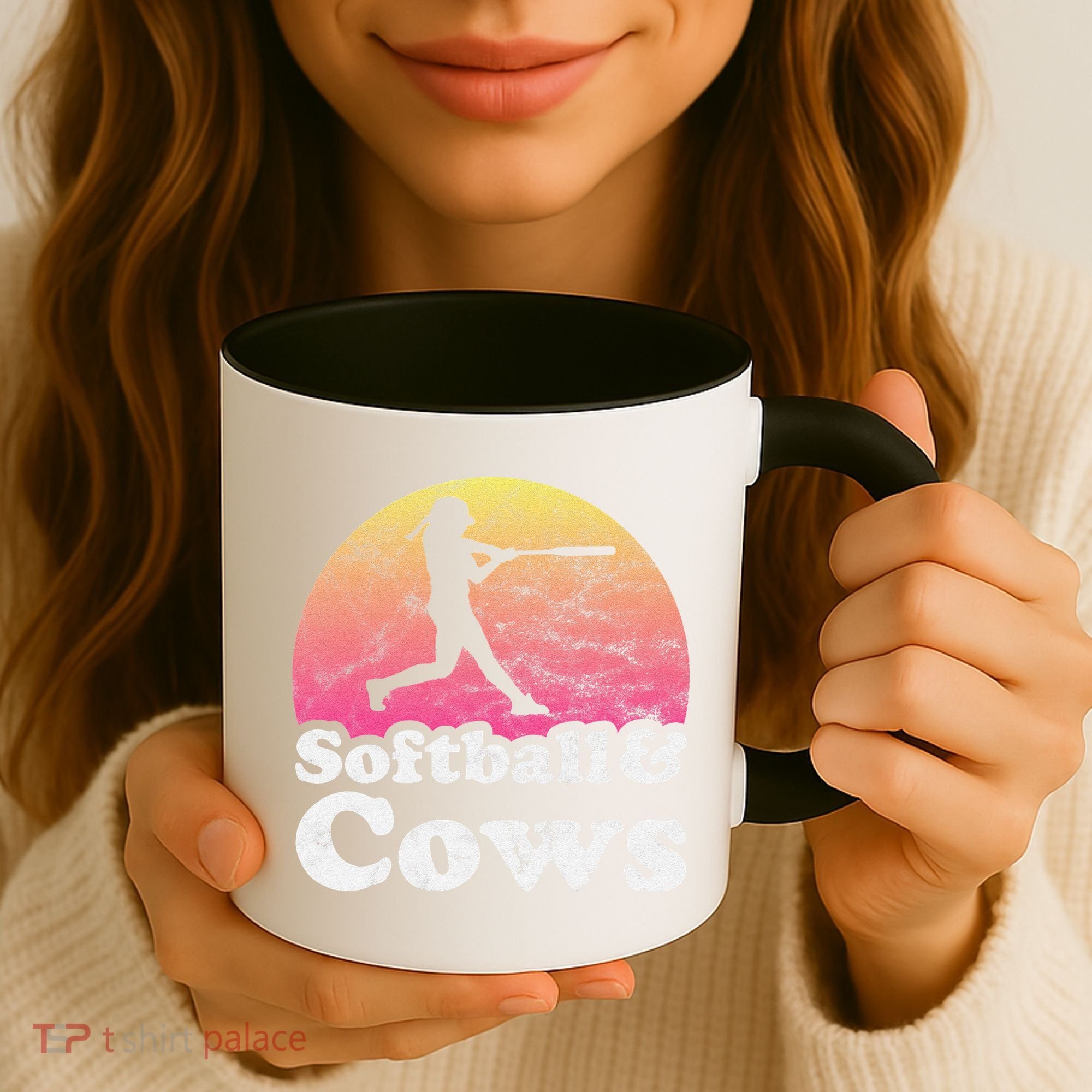 Softball and Cows  or Girls Cow Coffee Mug