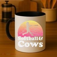 Softball and Cows  or Girls Cow Coffee Mug thumb 4