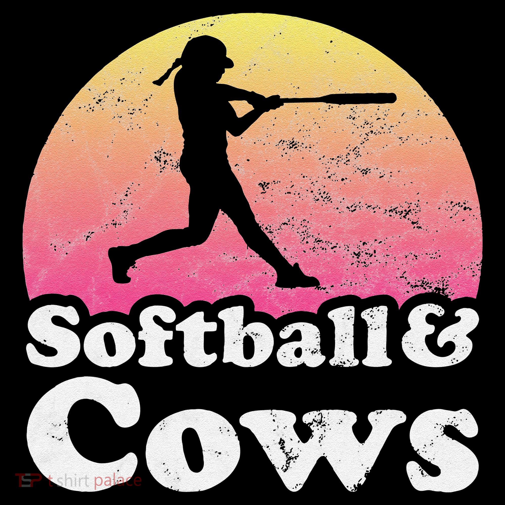 Softball and Cows  or Girls Cow Women's Hoodie