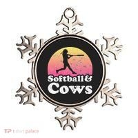 Softball and Cows  or Girls Cow Ornament thumb 0