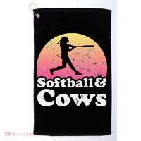 Softball and Cows  or Girls Cow Golf Towel thumb 0