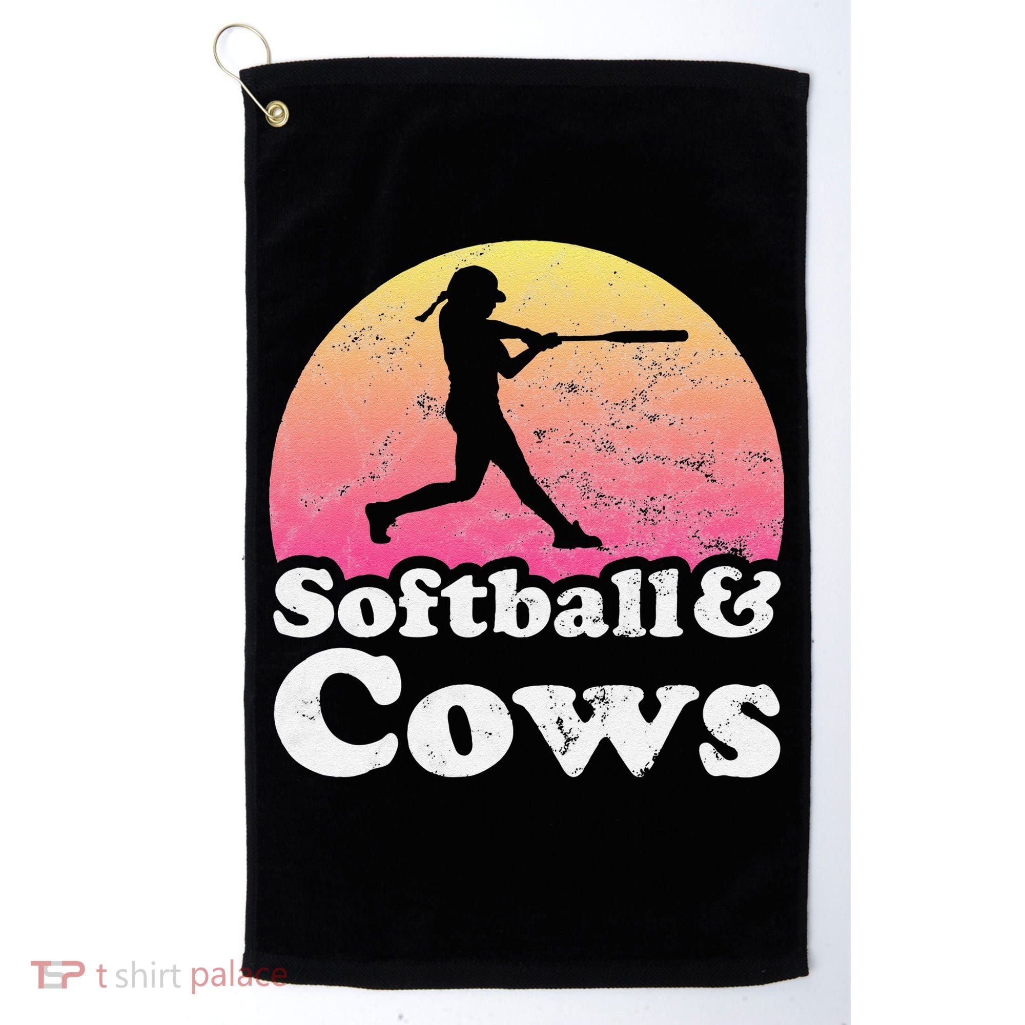 Softball and Cows  or Girls Cow Golf Towel