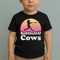 Softball and Cows  or Girls Cow Toddler T-Shirt thumb 2