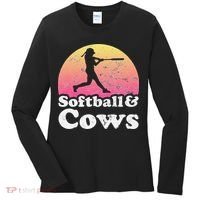 Softball and Cows  or Girls Cow Women's Long Sleeve Shirt thumb 0