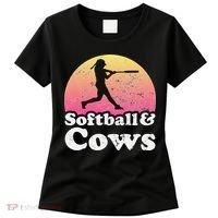 Softball and Cows  or Girls Cow Women's T-Shirt thumb 0