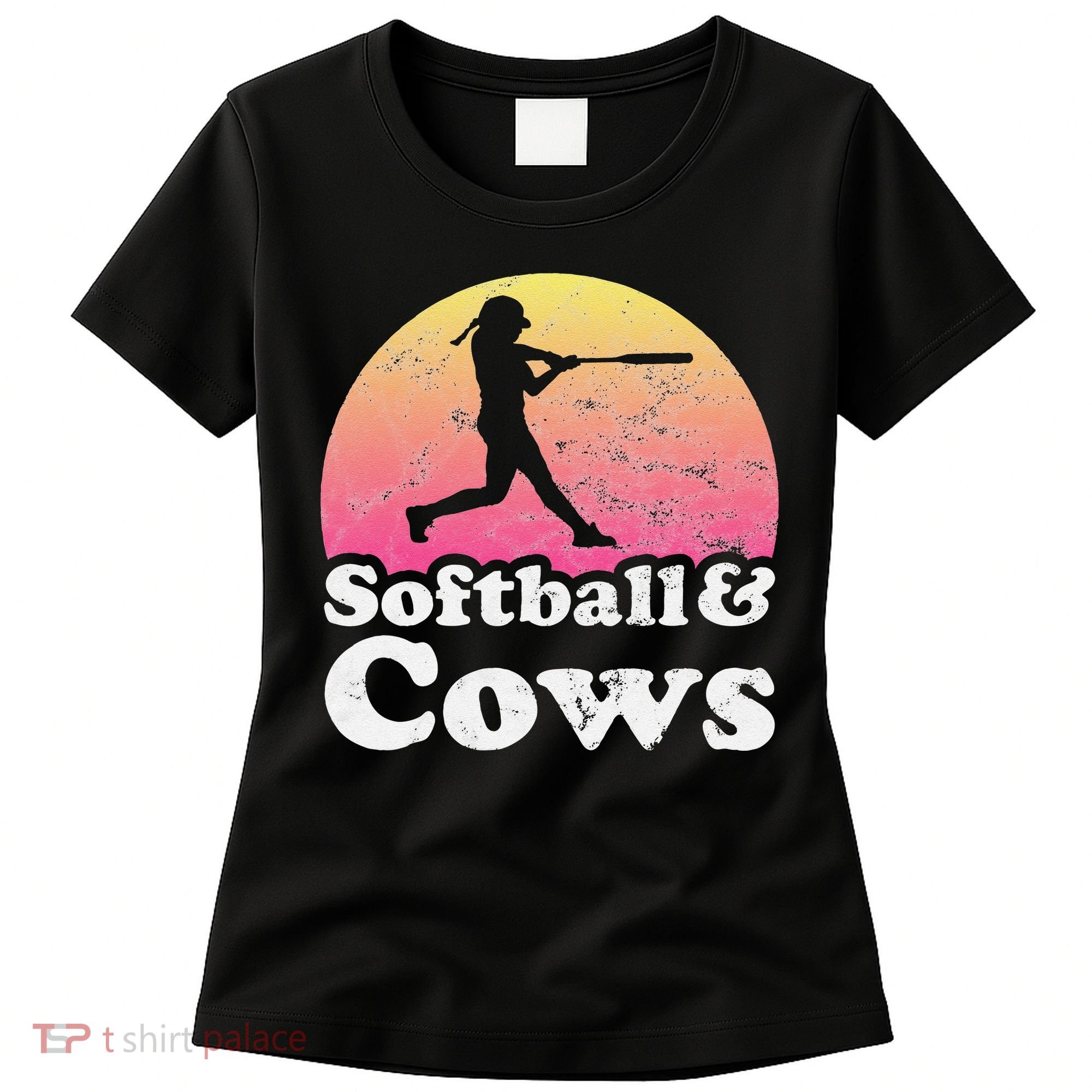 Softball and Cows  or Girls Cow Women's T-Shirt