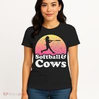 Softball and Cows  or Girls Cow Women's T-Shirt thumb 4