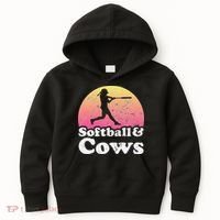 Softball and Cows  or Girls Cow Kids Hoodie thumb 0