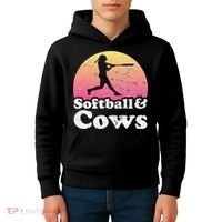 Softball and Cows  or Girls Cow Kids Hoodie thumb 4