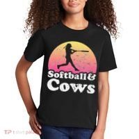 Softball and Cows  or Girls Cow Kids T-Shirt thumb 2