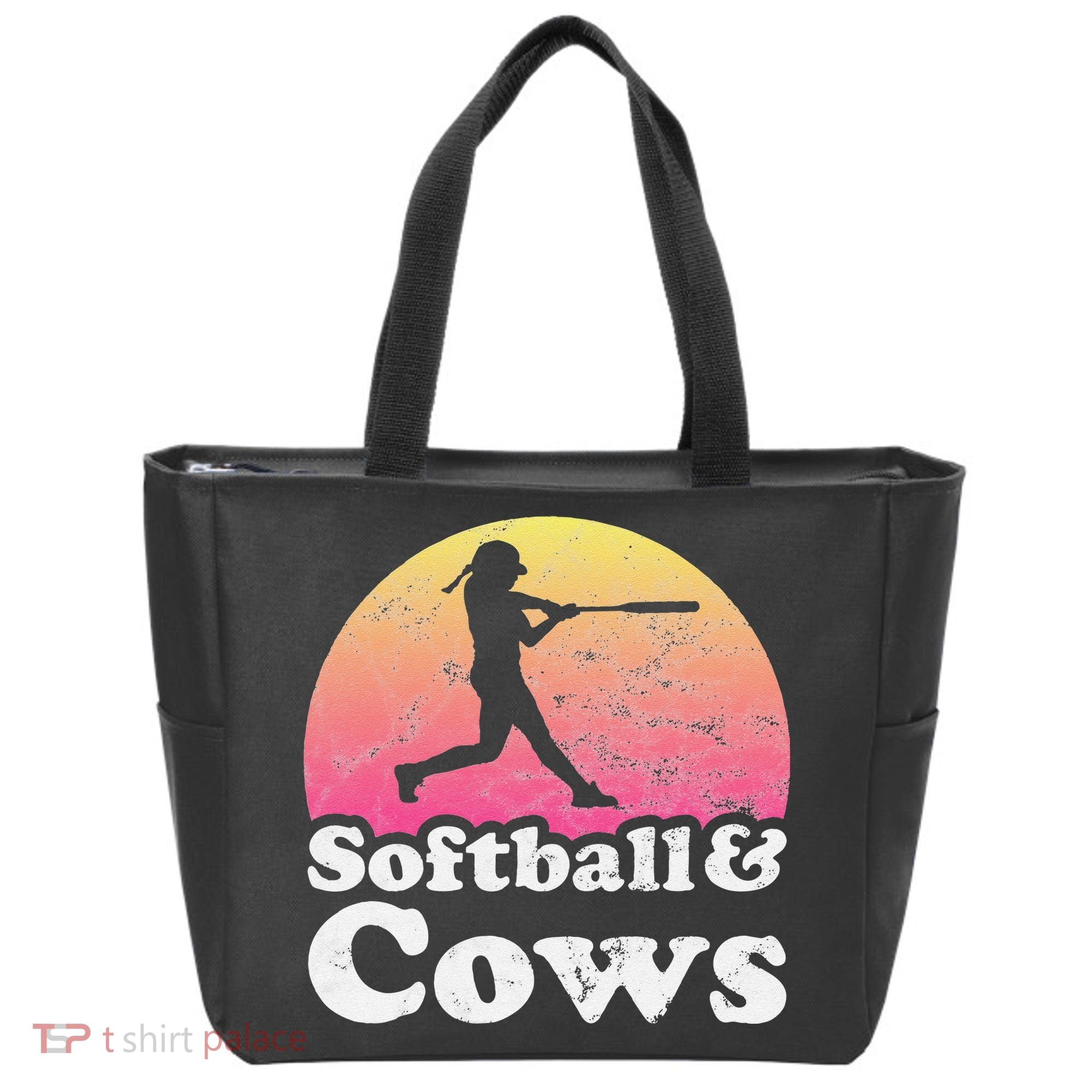 Softball and Cows  or Girls Cow Tote Bag