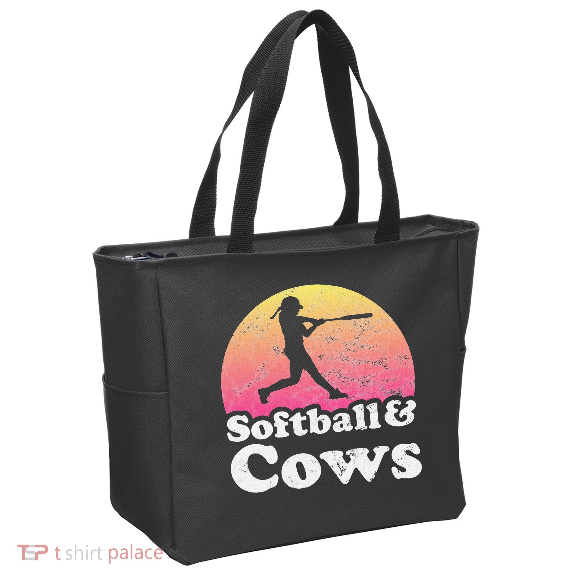 Softball and Cows  or Girls Cow Tote Bag