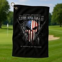 Second Amendment Come And Take It In Defense Of Freedom Golf Towel thumb 1