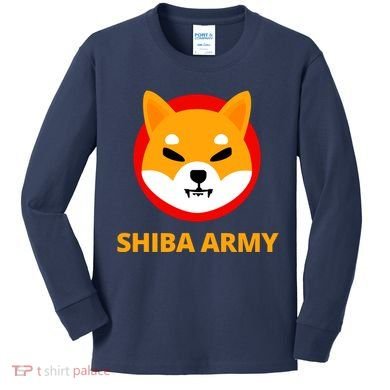 Shiba Army Crypto Currency Kids Long Sleeve Shirt