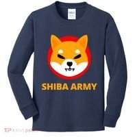 Shiba Army Crypto Currency Kids Long Sleeve Shirt thumb 0